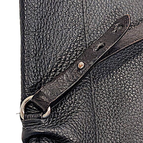 Christopher Kon Black Pebbled Leather Crossbody Large Tote Bag - Conditioned - Picture 4 of 8